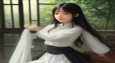 清新日系风格女生图片，女生身着白色棉麻服装站在樱花树下，光线柔和温暖，画面色调偏高调清透